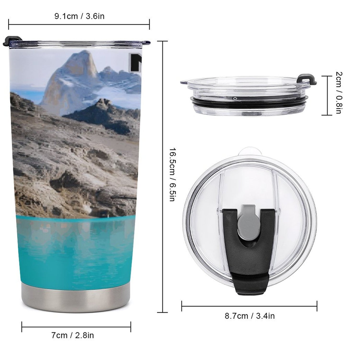Car Travel Coffee Mug with Lid (All-Over Printing)