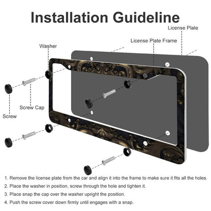 License Plate Frames with 4 Round Holes (1 Pair)