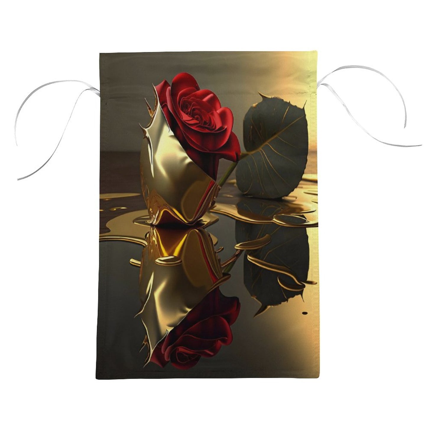 ROSE IN GOLD Garden Flag (2 Pics on 2 Sides)-12"x18"