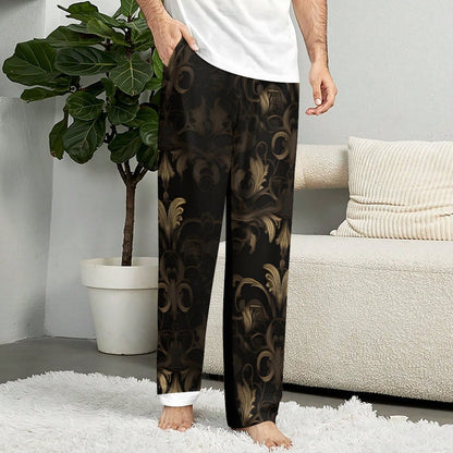 BLACK & GOLD ACCENT Men's Pajama Pants