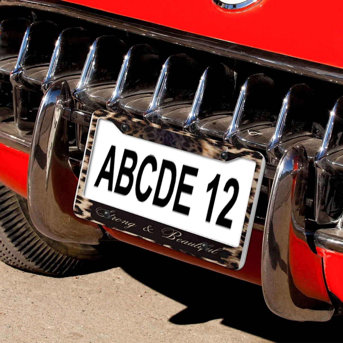 License Plate Frames with 4 Round Holes (1 Pair)