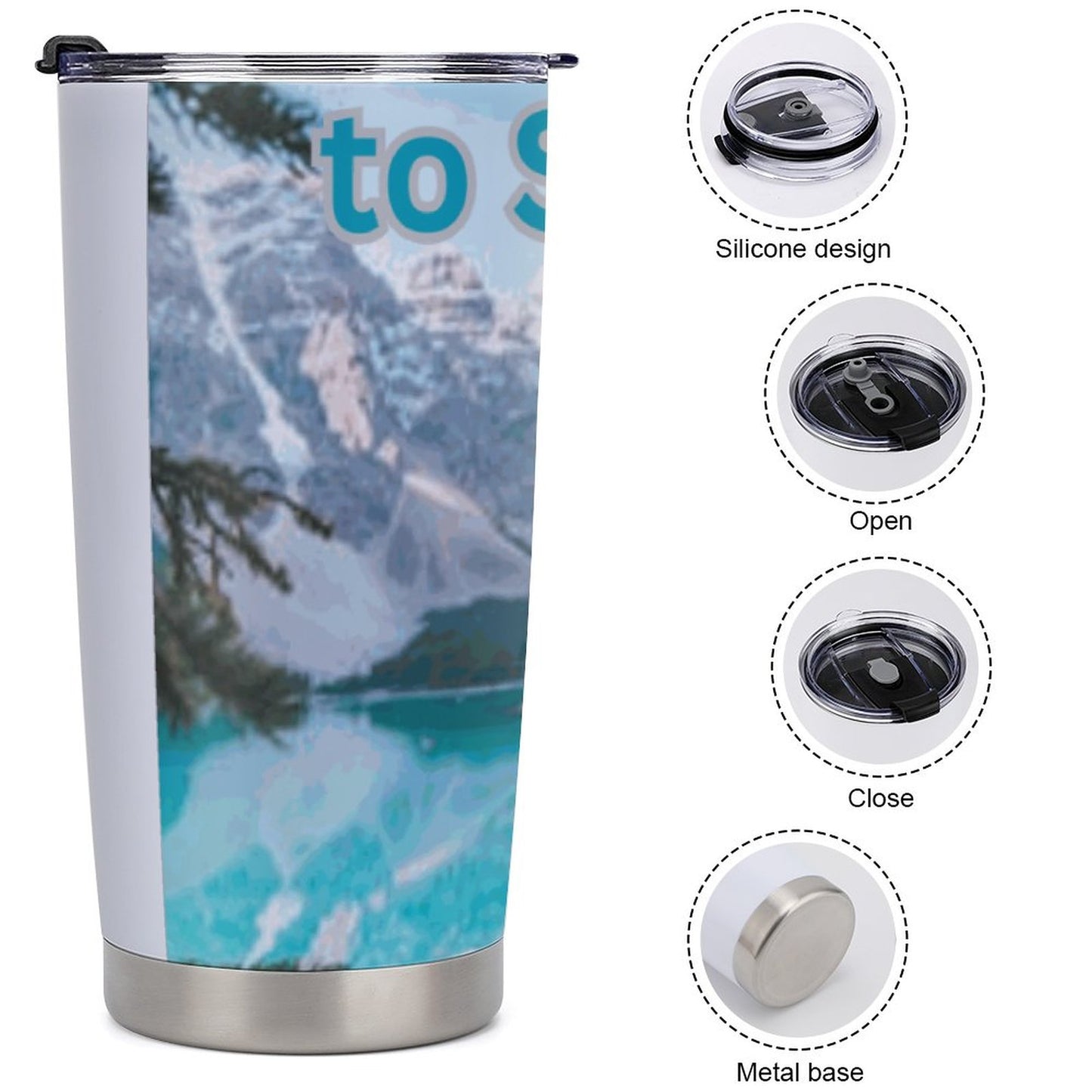 Car Travel Coffee Mug with Lid (All-Over Printing)