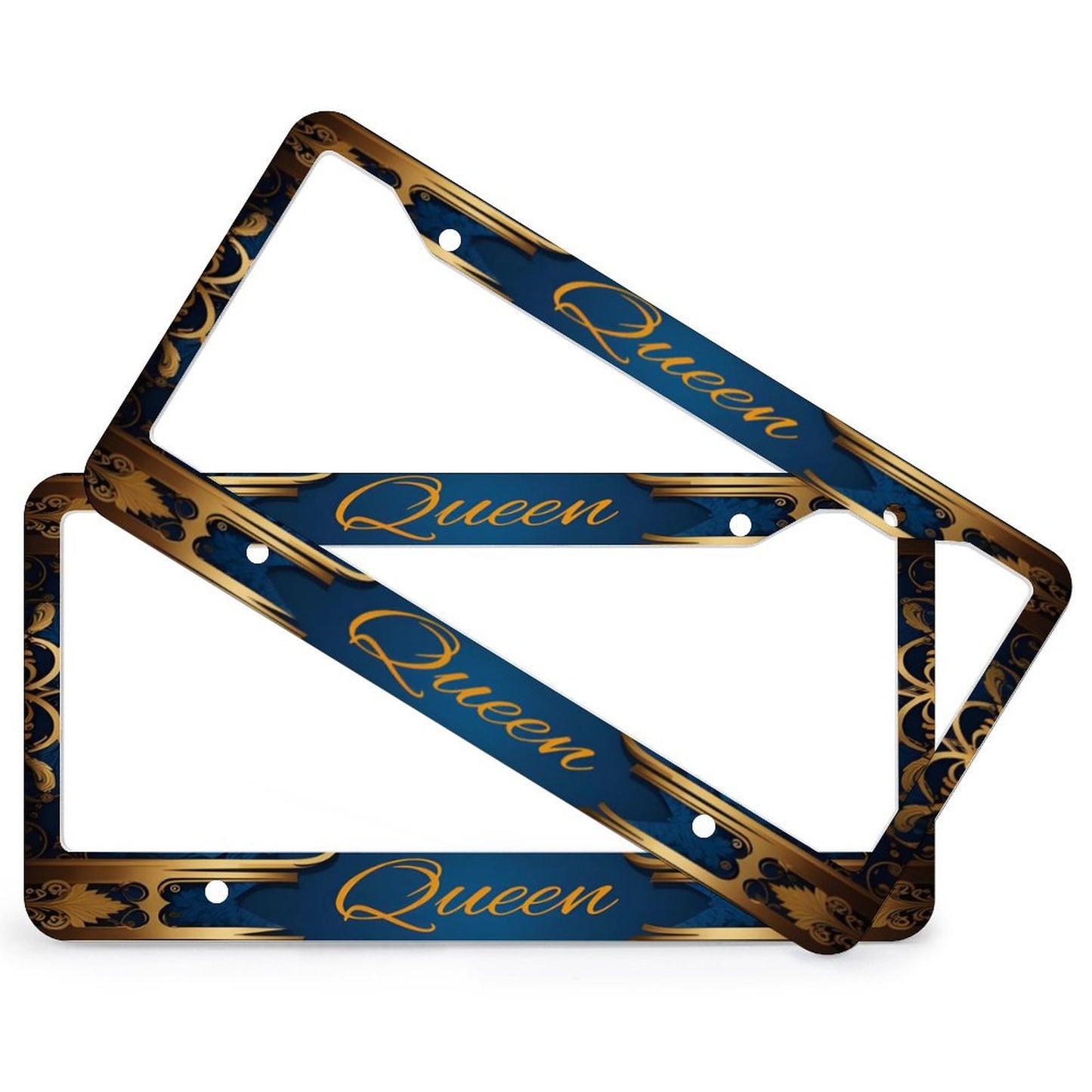 License Plate Frames with 4 Round Holes (1 Pair)