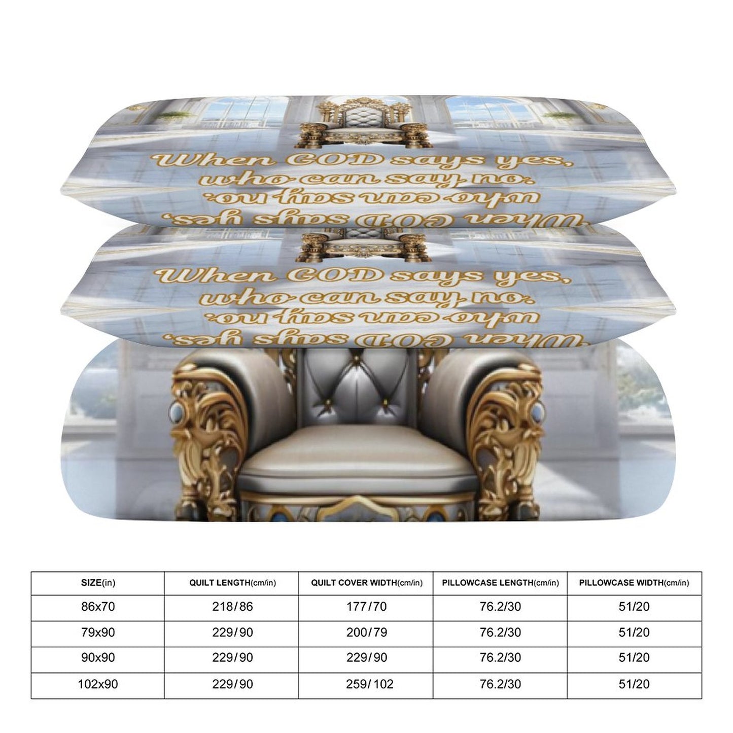 3-Piece Bedding Set-102"x90"/ 259x229cm (Dual-sided Printing)