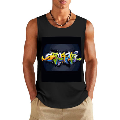 COLORFUL GRAFFITI Men's Cotton Tank Top-SMALL-5XL
