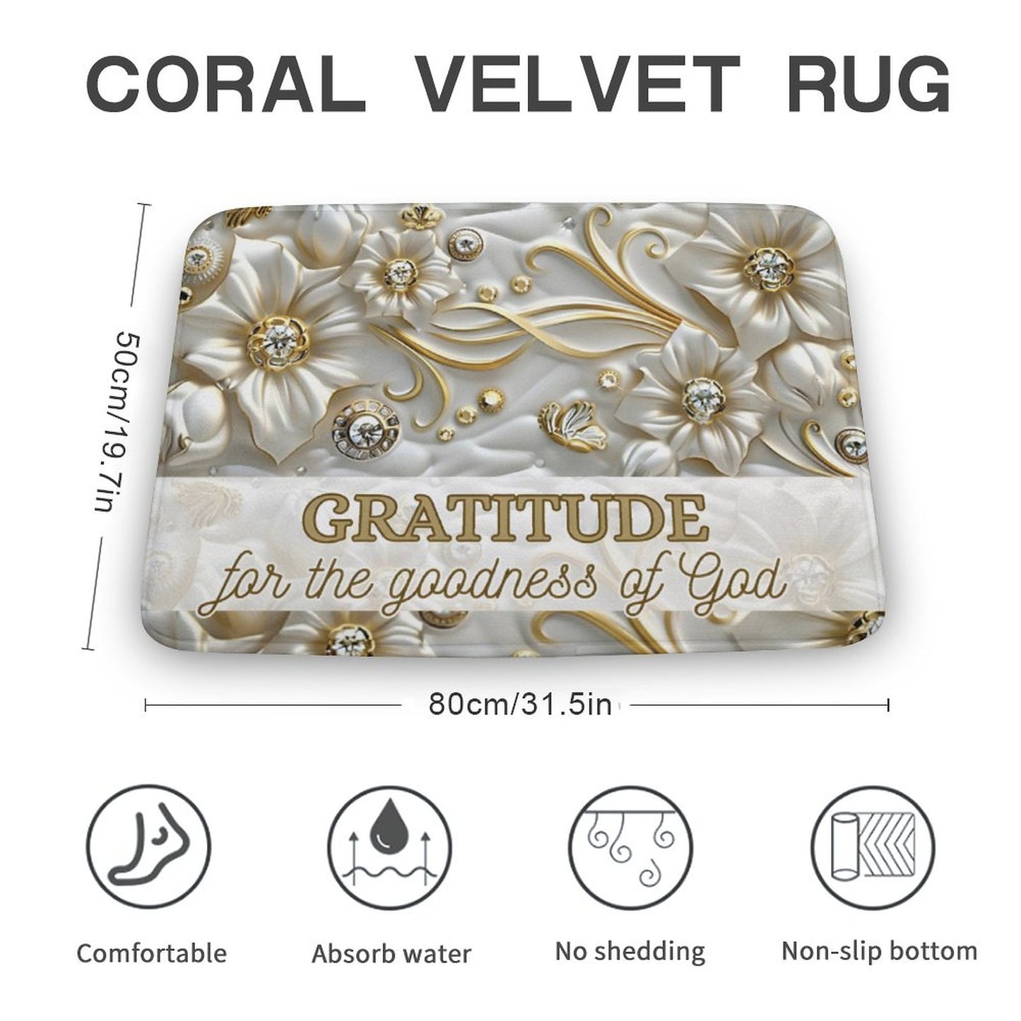 Coral Velvet Rug-19.7"x31.5"/50x80cm