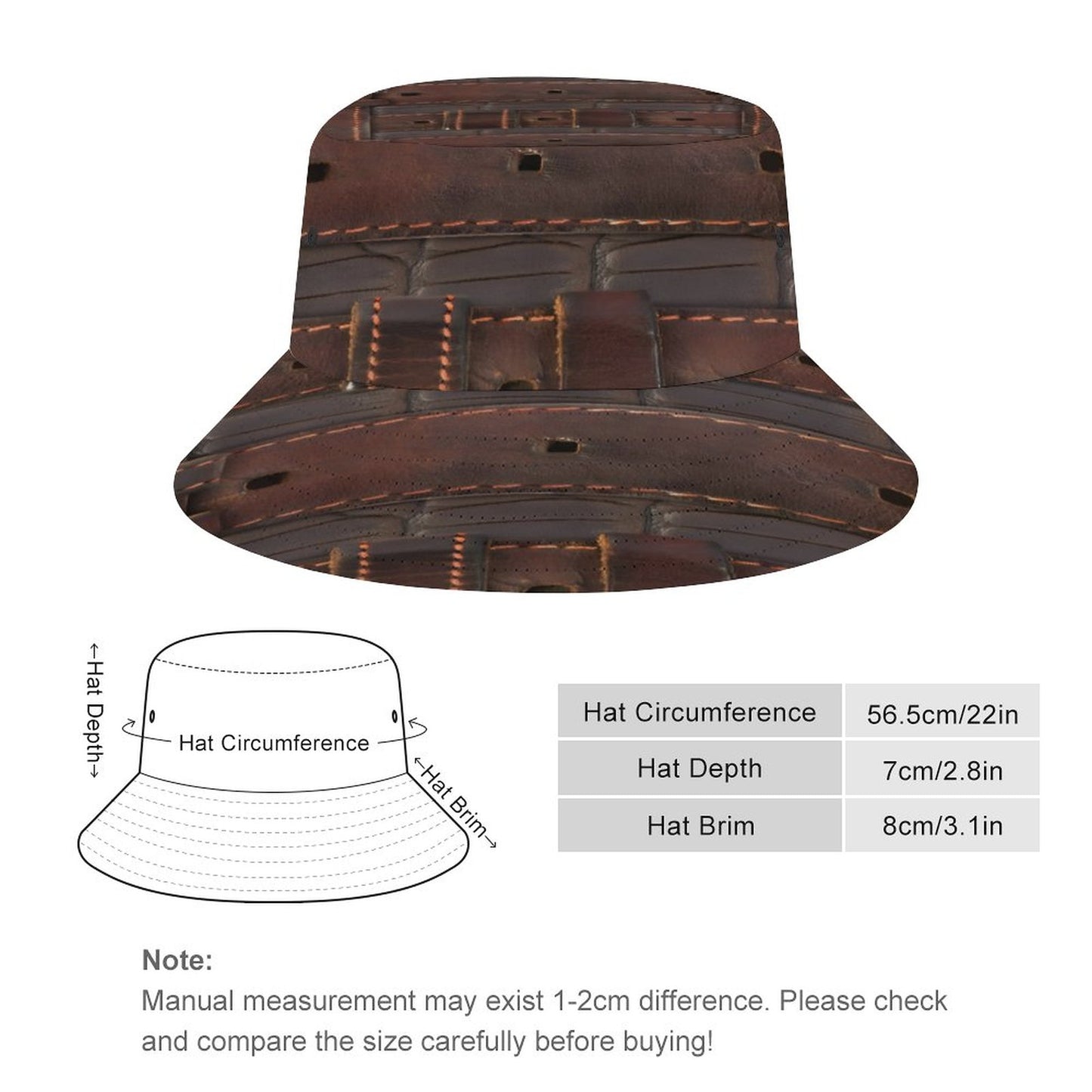 RUGGED LEATHER BUCKLE Print Unisex Bucket Hat