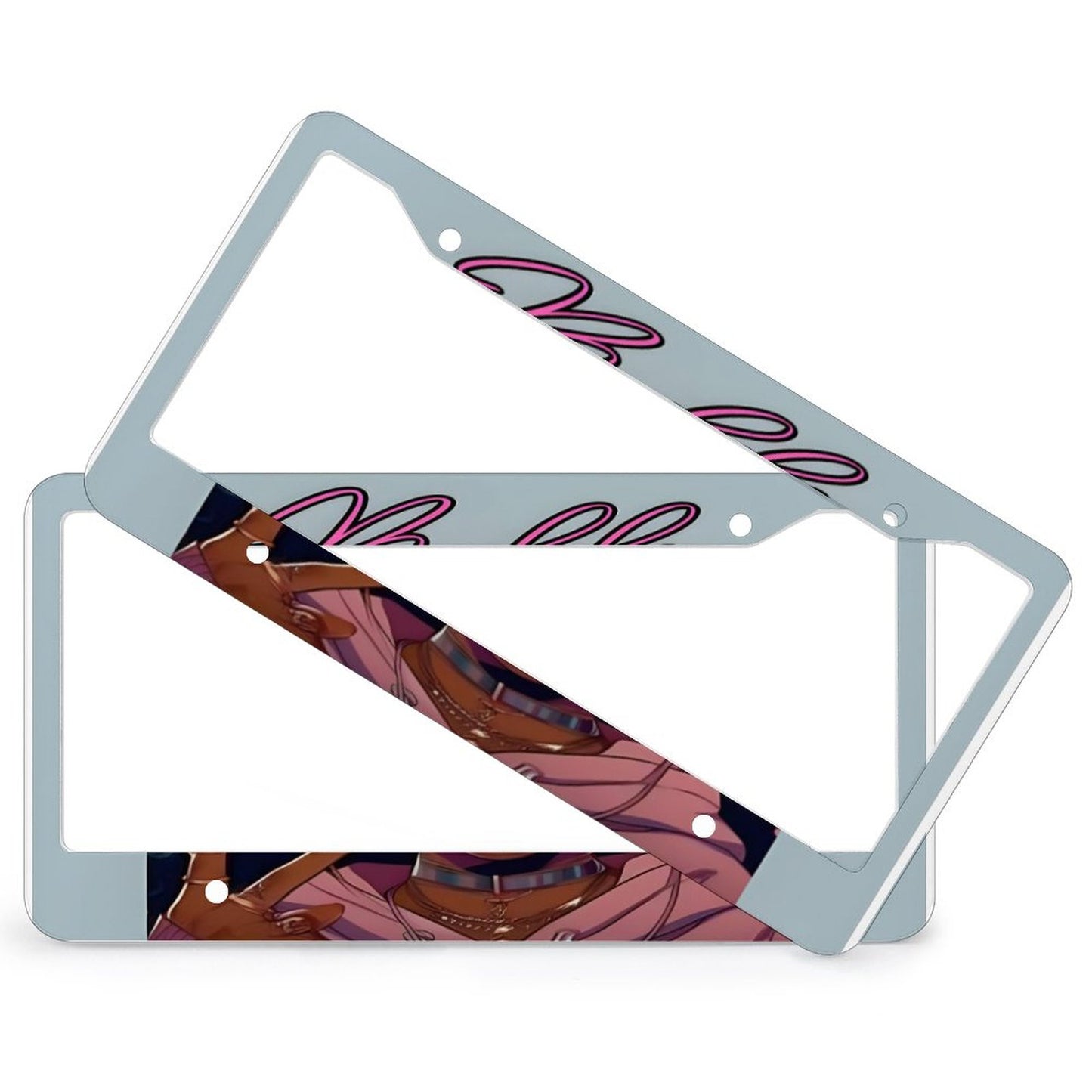 License Plate Frames with 4 Round Holes (1 Pair)