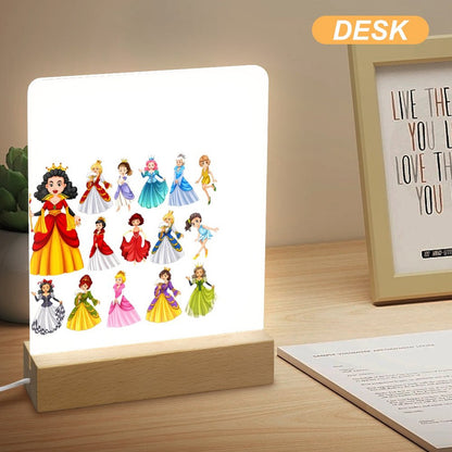 Acrylic Night Light with Wooden Base