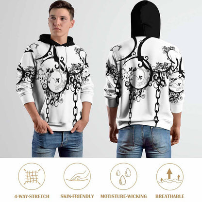 230gsm Men's Cool Hoodie with Double-layer Cap (All-Over Printing)