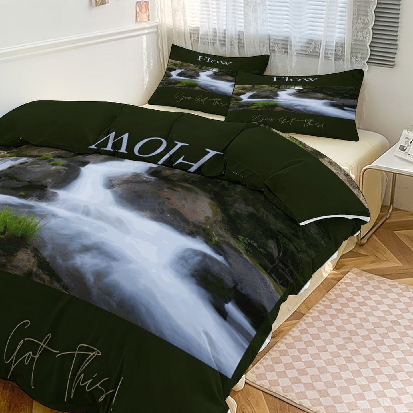 3-Piece Bedding Set-90"x90"/ 229x229cm (Dual-sided Printing)