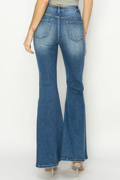 RISEN Full Size High Rise Front Seam FLARE JEANS-O-3XL