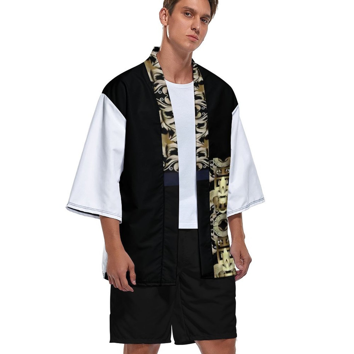 Drop Shoulder Male Kimono Cardigan(All-Over Printing)