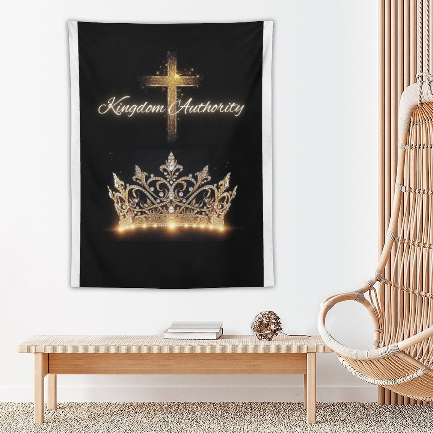 Wall Art with Vertical Tapestry