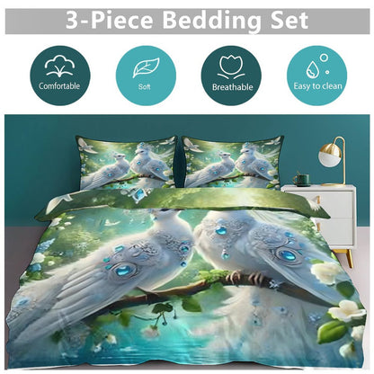 3-Piece Bedding Set-90"x90"/ 229x229cm (Dual-sided Printing)