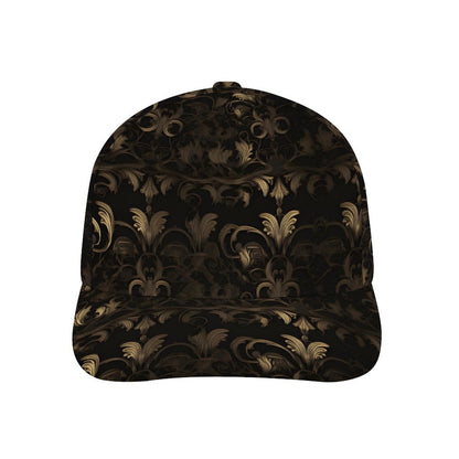 BLACK & GOLD ACCENT Bent Fitted Cap