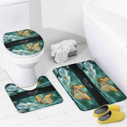 Shower Curtain Set with 3 Rugs-YOU ARE ENOUGH