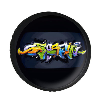 Leather Tire Cover(One-sided Printing)-GRAFFITI