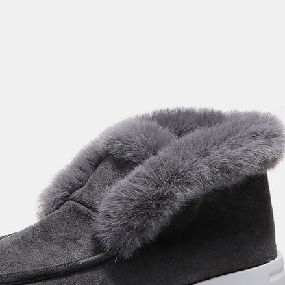 Furry Suede Snow Boots (brown/black/dark grey)