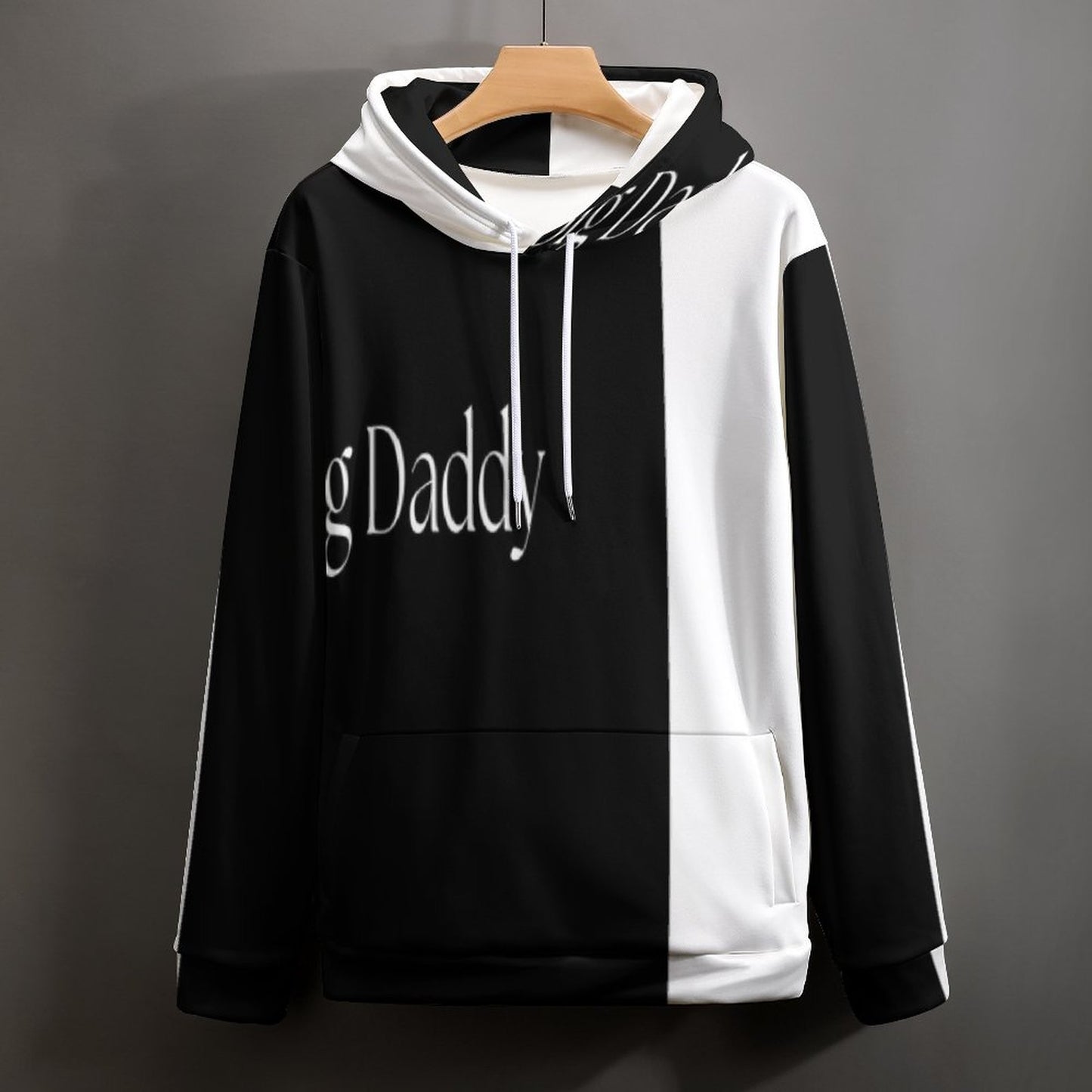 Men's Cool Hoodie with Double-layer Cap- S-6XL-BIG DADDY b/w