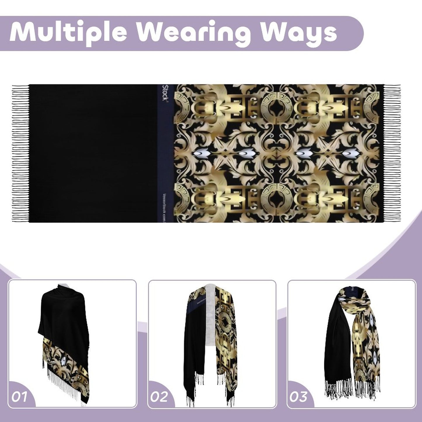 Cashmere-like Tassel Scarf (All-Over Printing)