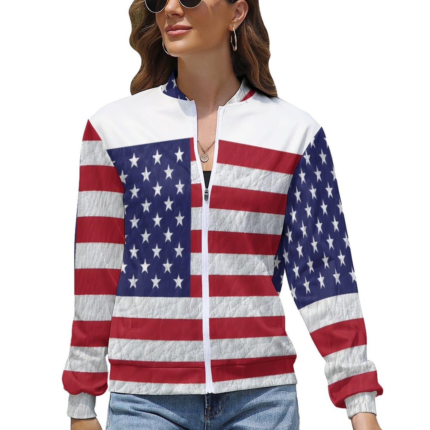 AMERICA Women's Zipper Jacket-XS-XL