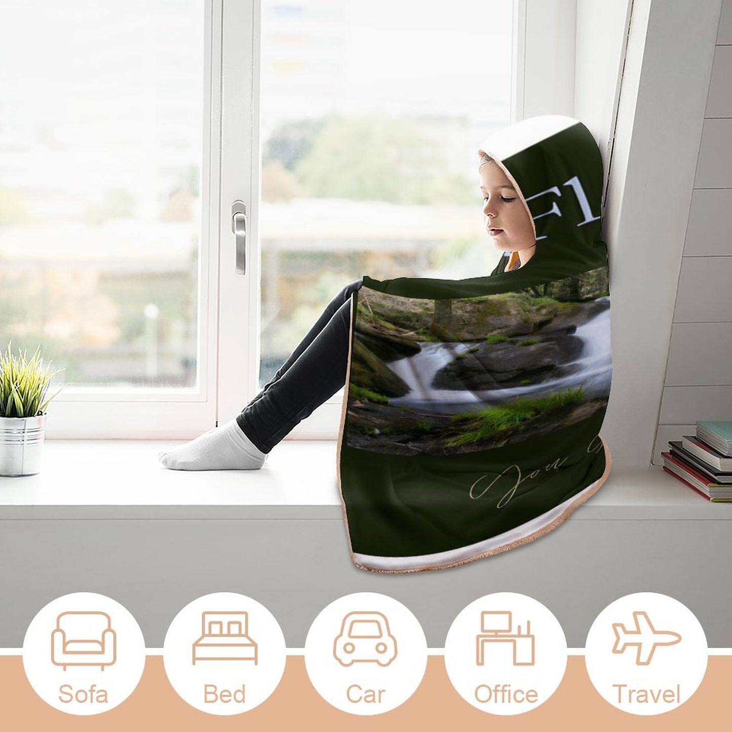Wrap Hooded Blanket-40"x50"/ 100x130cm