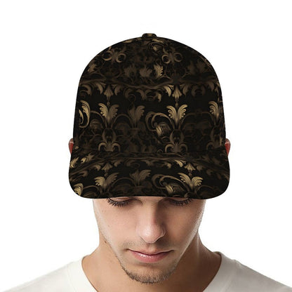 BLACK & GOLD ACCENT Bent Fitted Cap