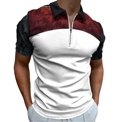 Men's Short Sleeve POLO Shirt with Zipper B470 (All-Over Printing)