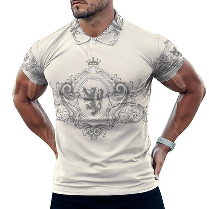 Custom Polo Shirts with All-Over printing Design Straight B612