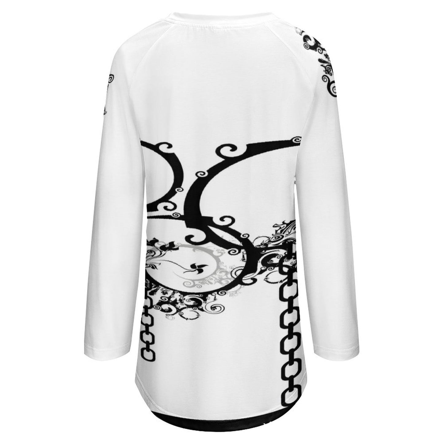 Custom Women's Long Sleeve U-Neck T-Shirts (All-Over Printing)