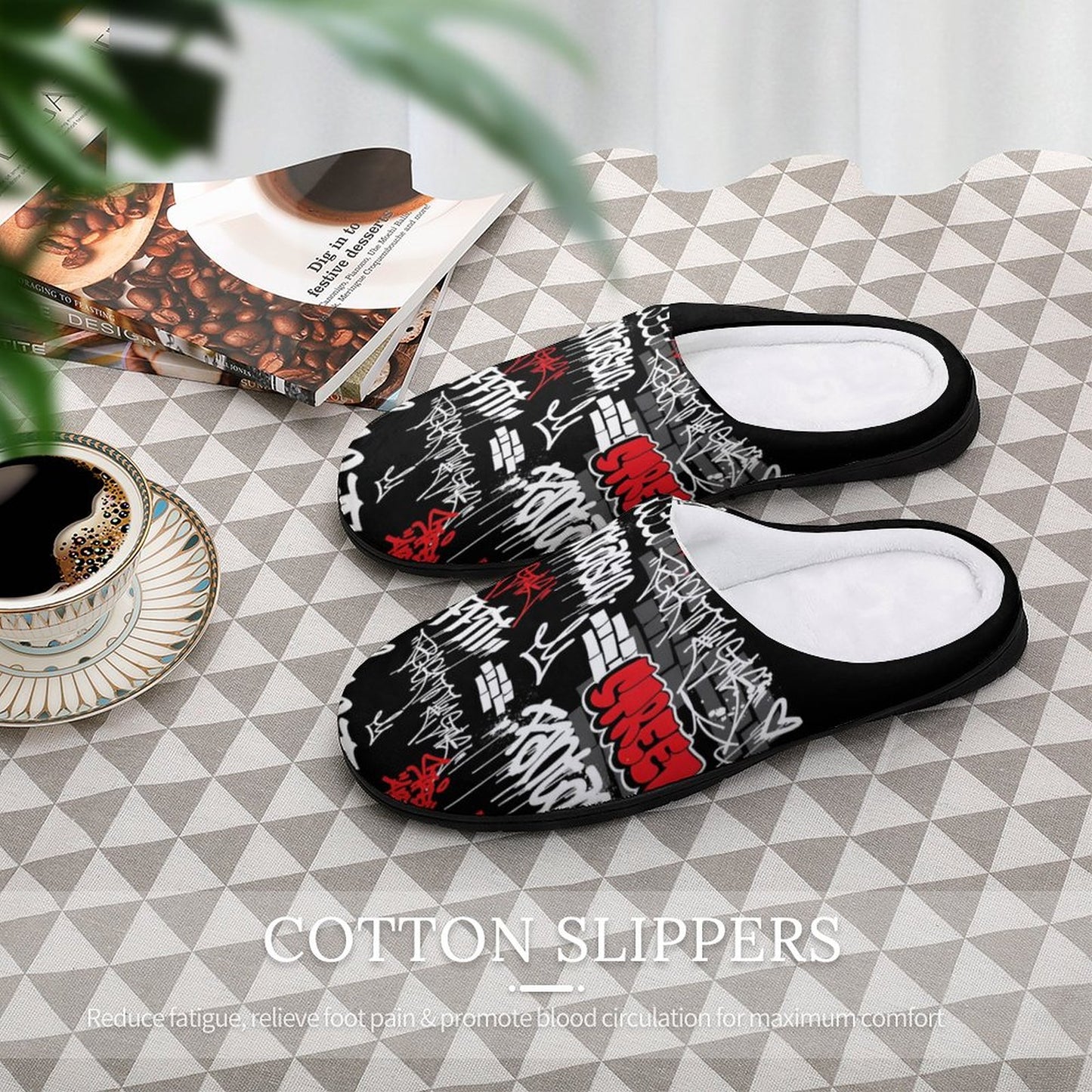 Custom Women's Cotton Slippers for Indoor Wear (All-Over Printing)