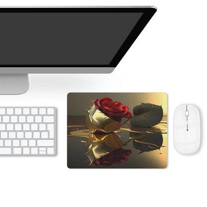 ROSE IN GOLD PU Leather Mouse Pad