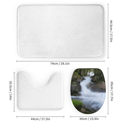 Shower Curtain Set with 3 Rugs