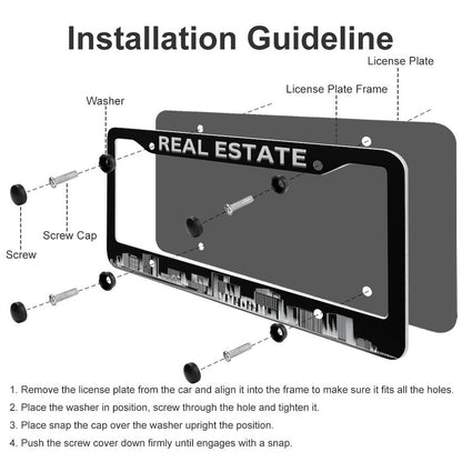 License Plate Frames with 4 Round Holes (1 Pair)