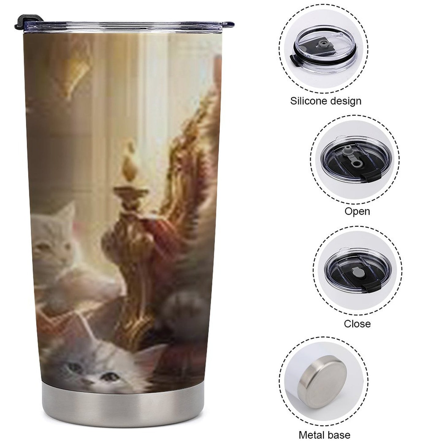 Car Travel Coffee Mug with Lid (All-Over Printing)