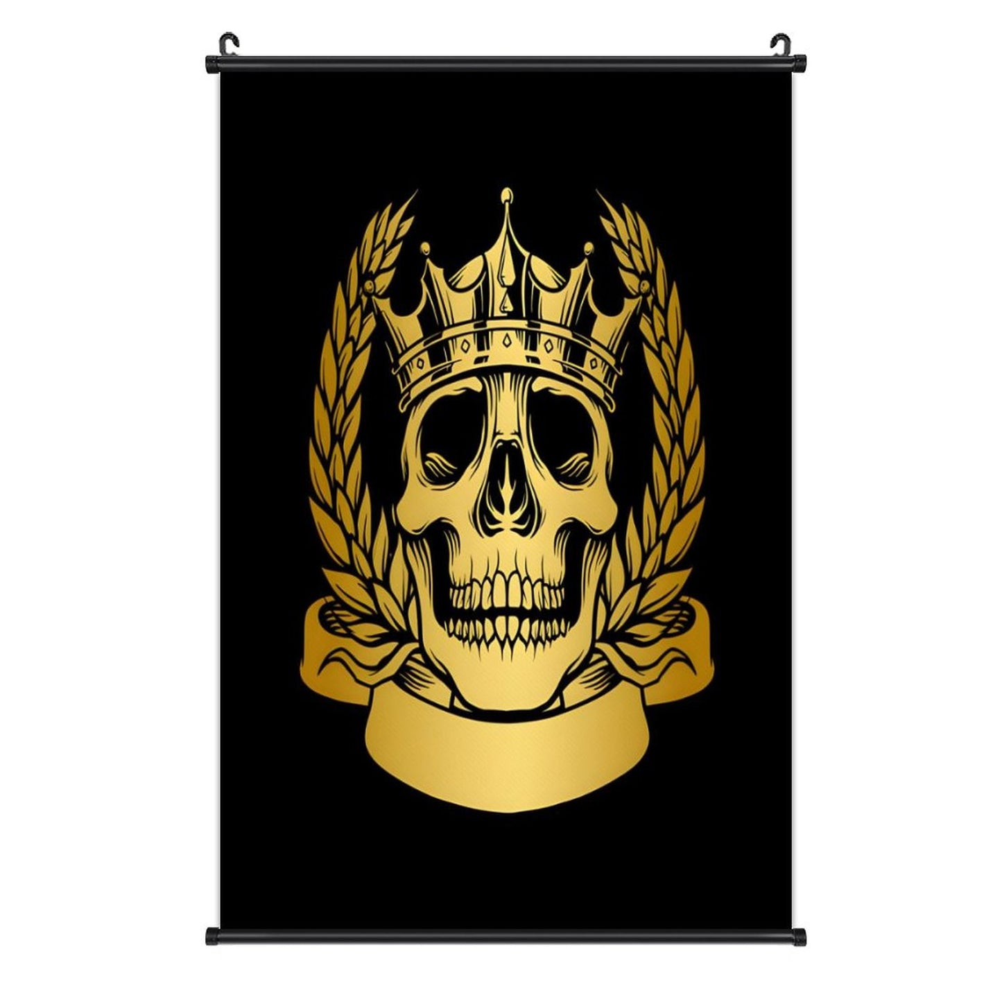 Canvas Hanging Poster with Scrolls-16"x24"/ 40x60cm-GOLD SKULL