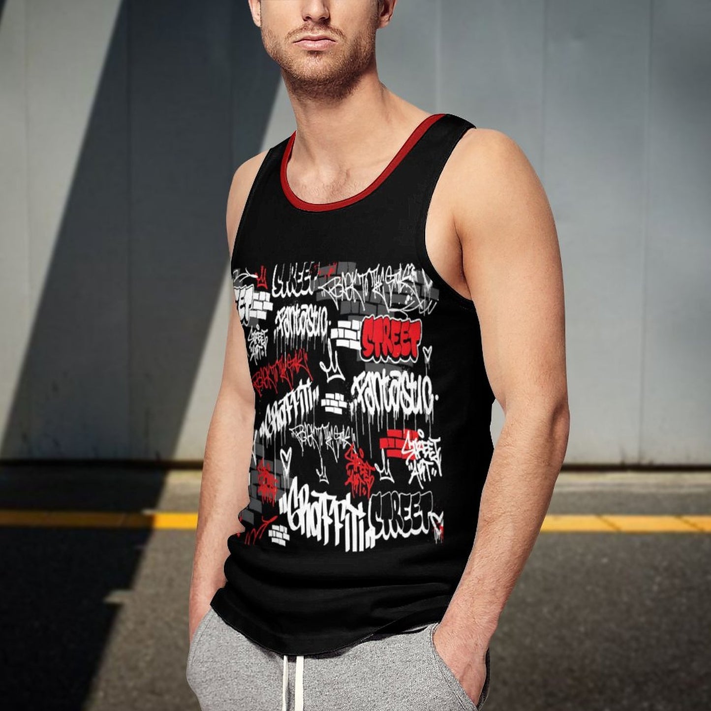 Men's Printed Vest BK (All-Over Printing)