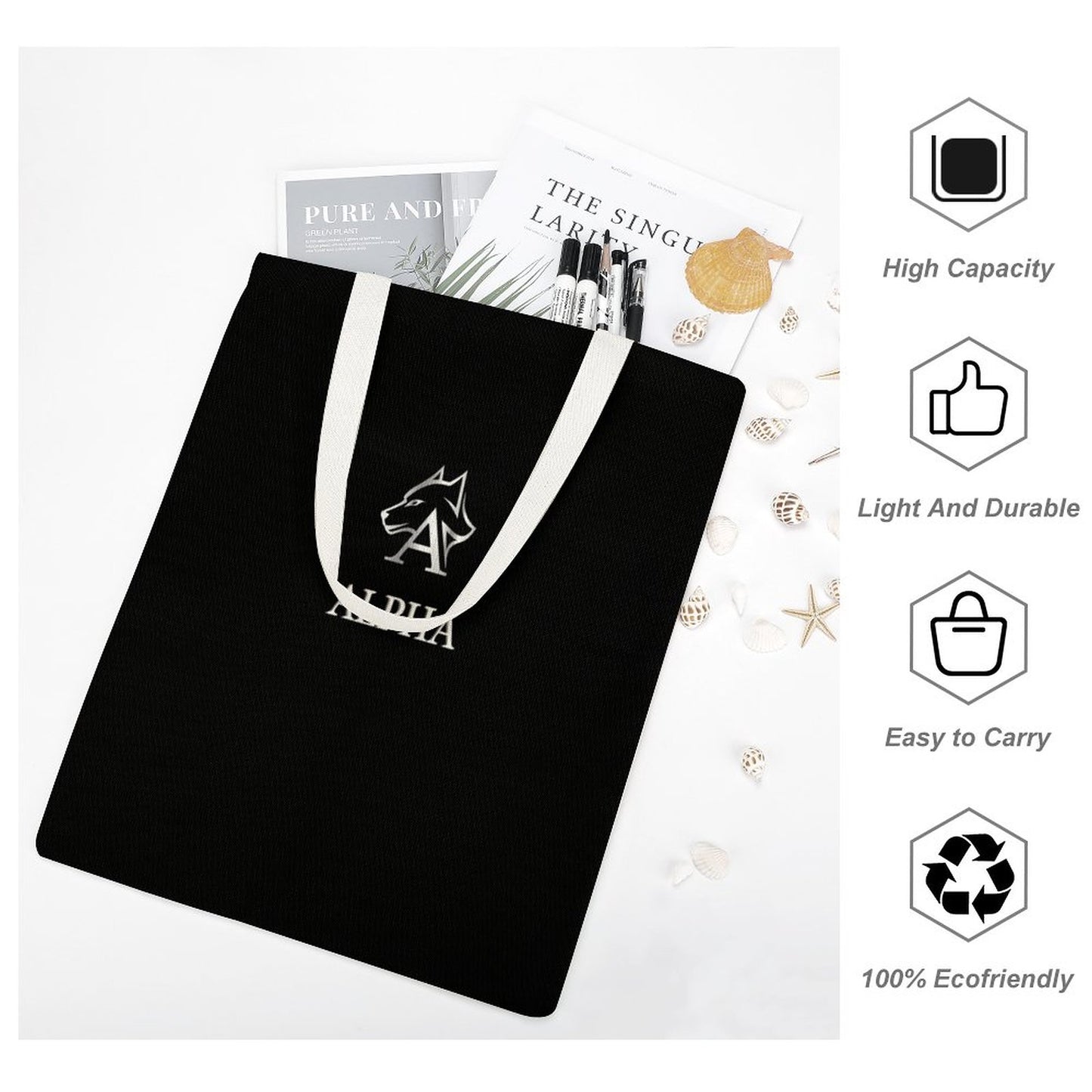 Martin Canvas Tote Handbag with Dual-sided Printing