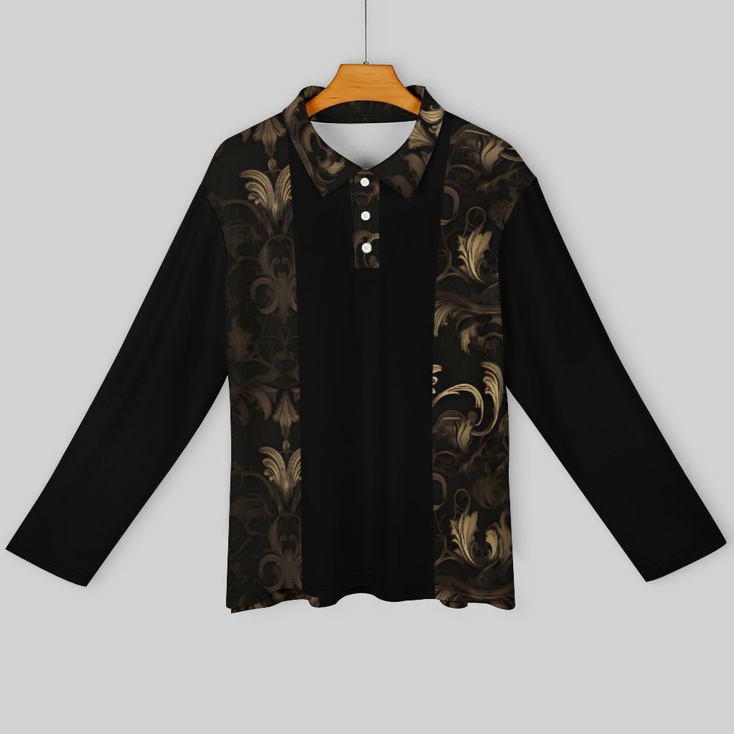 BLACK & GOLD ACCENT Men's Sports POLO Shirt-SMALL-5XL