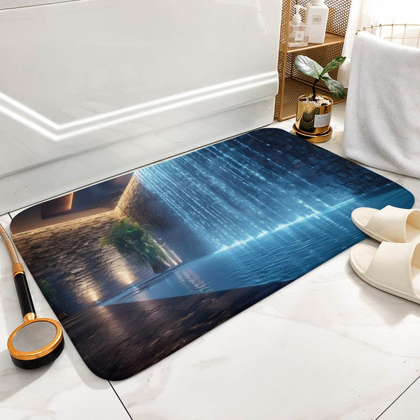 WALL WATERFALL Coral Velvet Rug-15.7"x23.6"/ 40x60cm