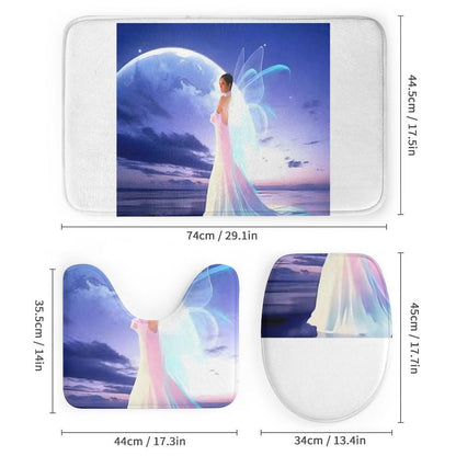 Shower Curtain Set with 3 Rugs