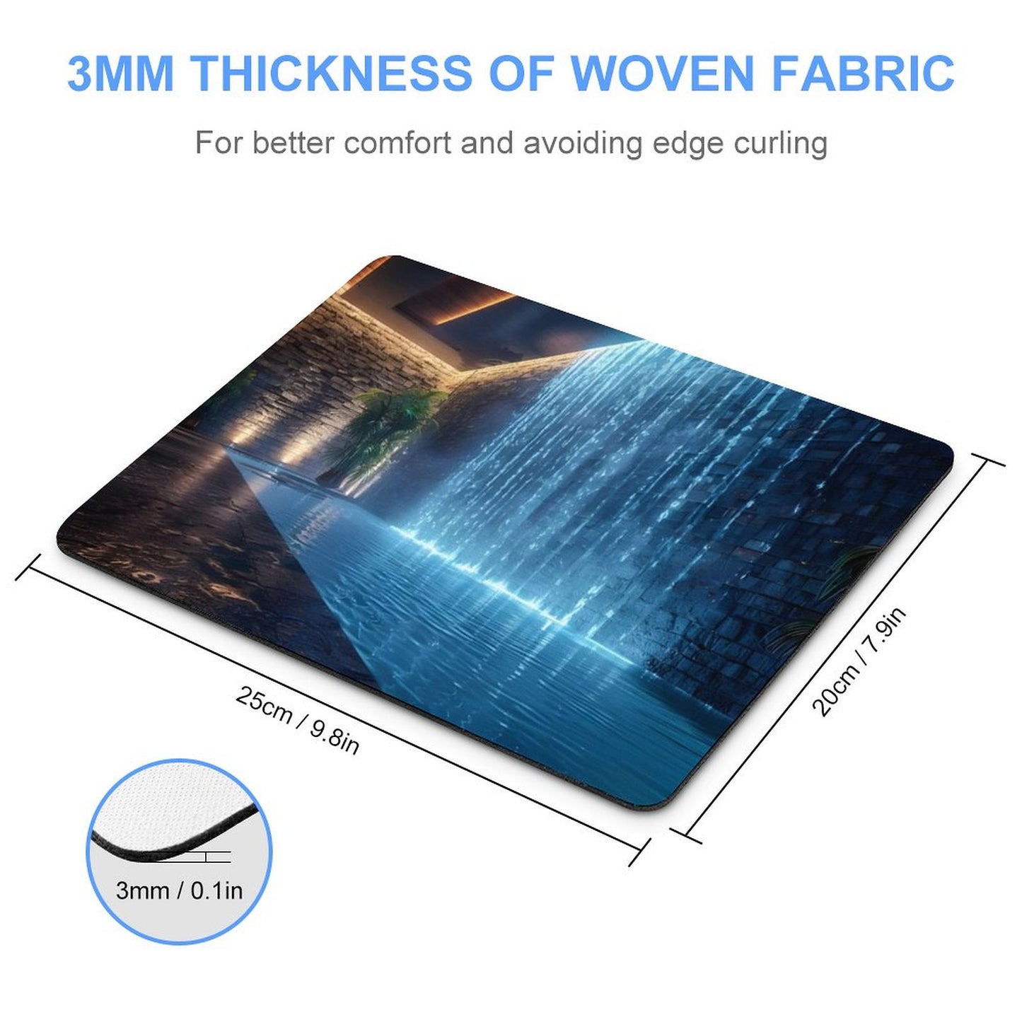 WALL WATERFALL Square Mouse Pad