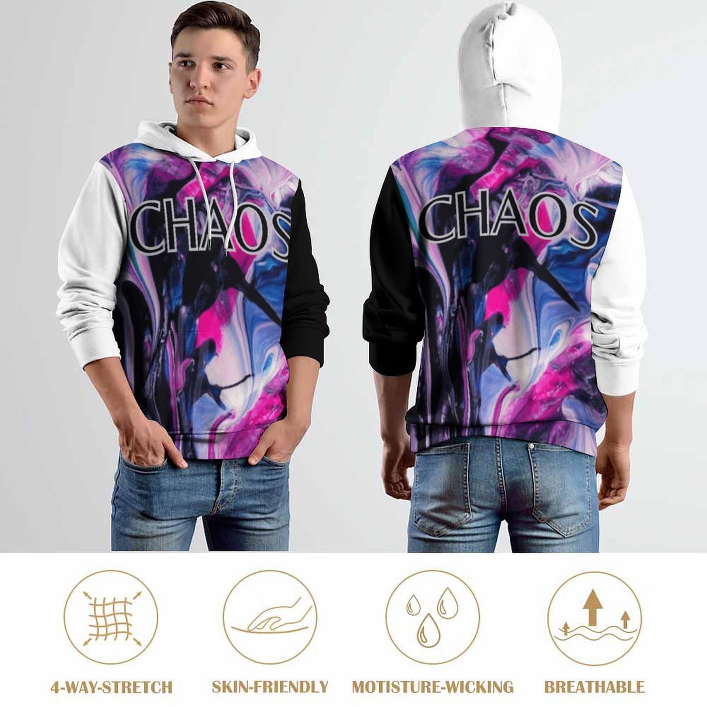 CHAOS Hoodie with Double-layer Cap-SMALL-6XL