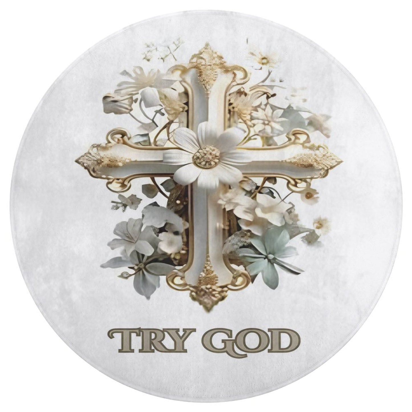 OVERSIZED Round Coral VELVET Warm Floor Mat-TRY GOD