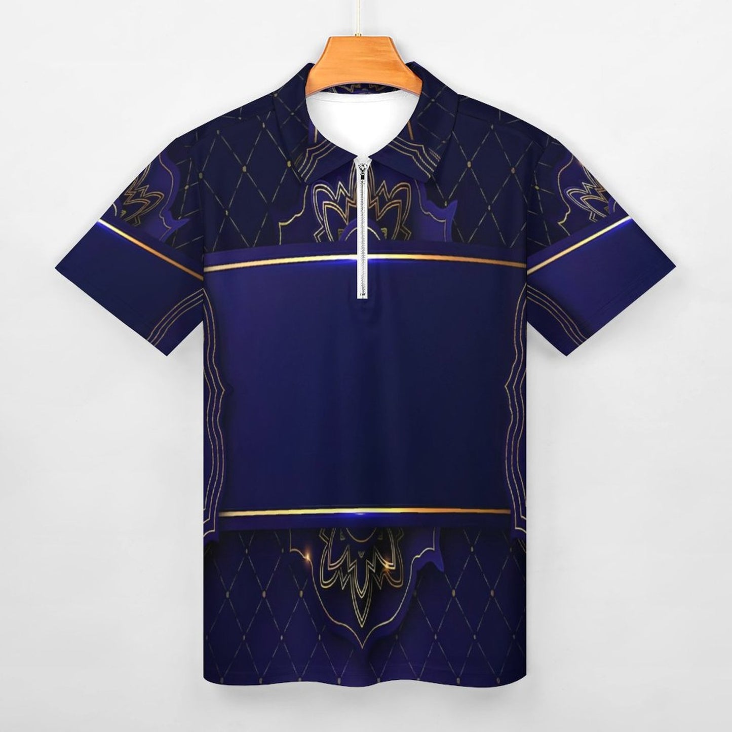Men's Short Sleeve POLO Shirt with Zipper B470 (All-Over Printing)