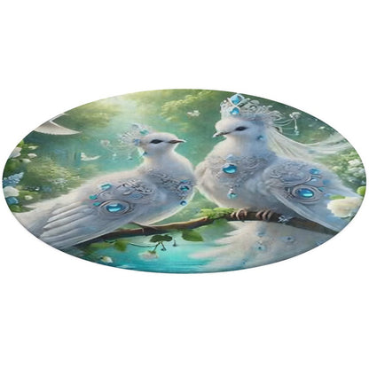 Round Coral Velvet Warm Floor Mat