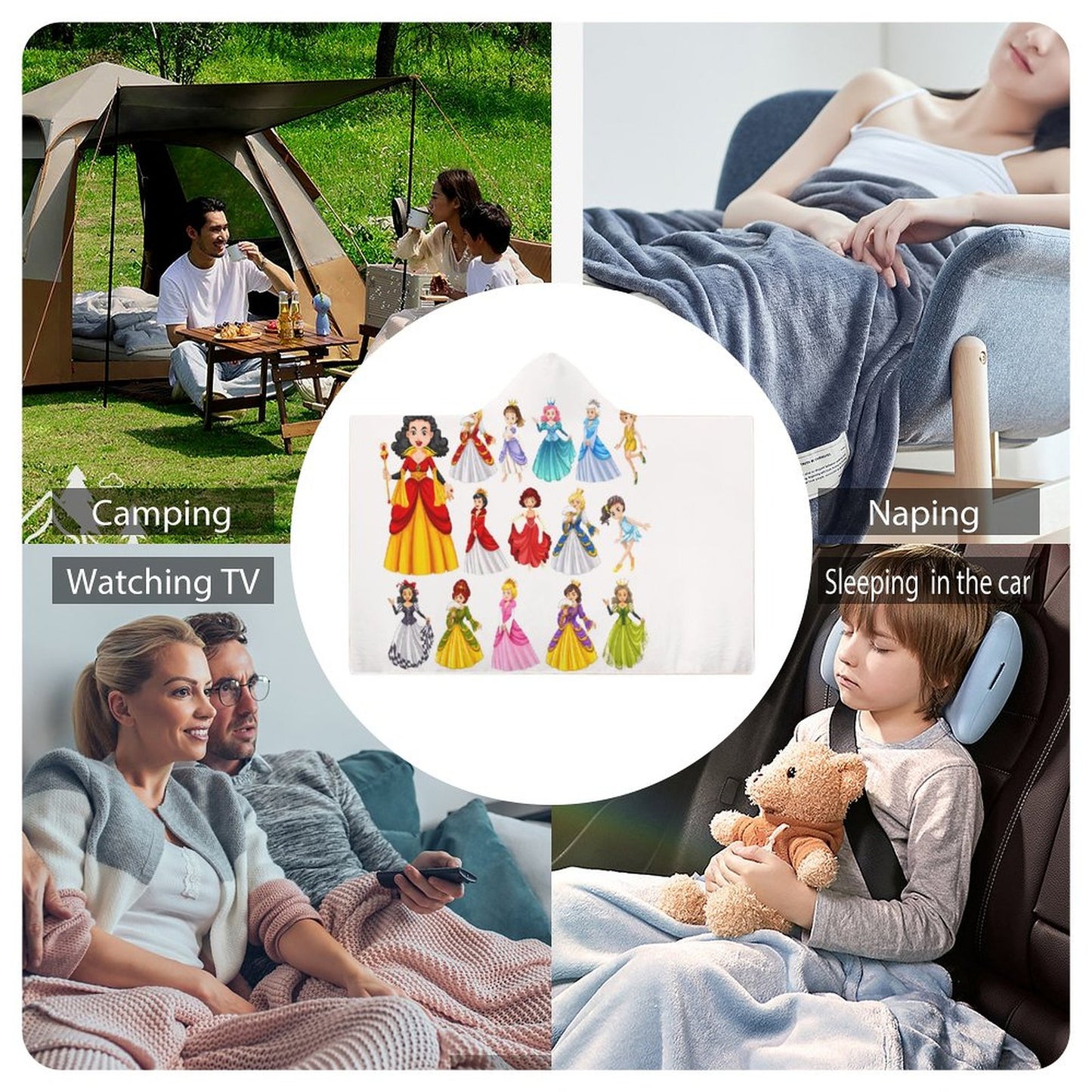Wrap Hooded Blanket-40"x50"/ 100x130cm