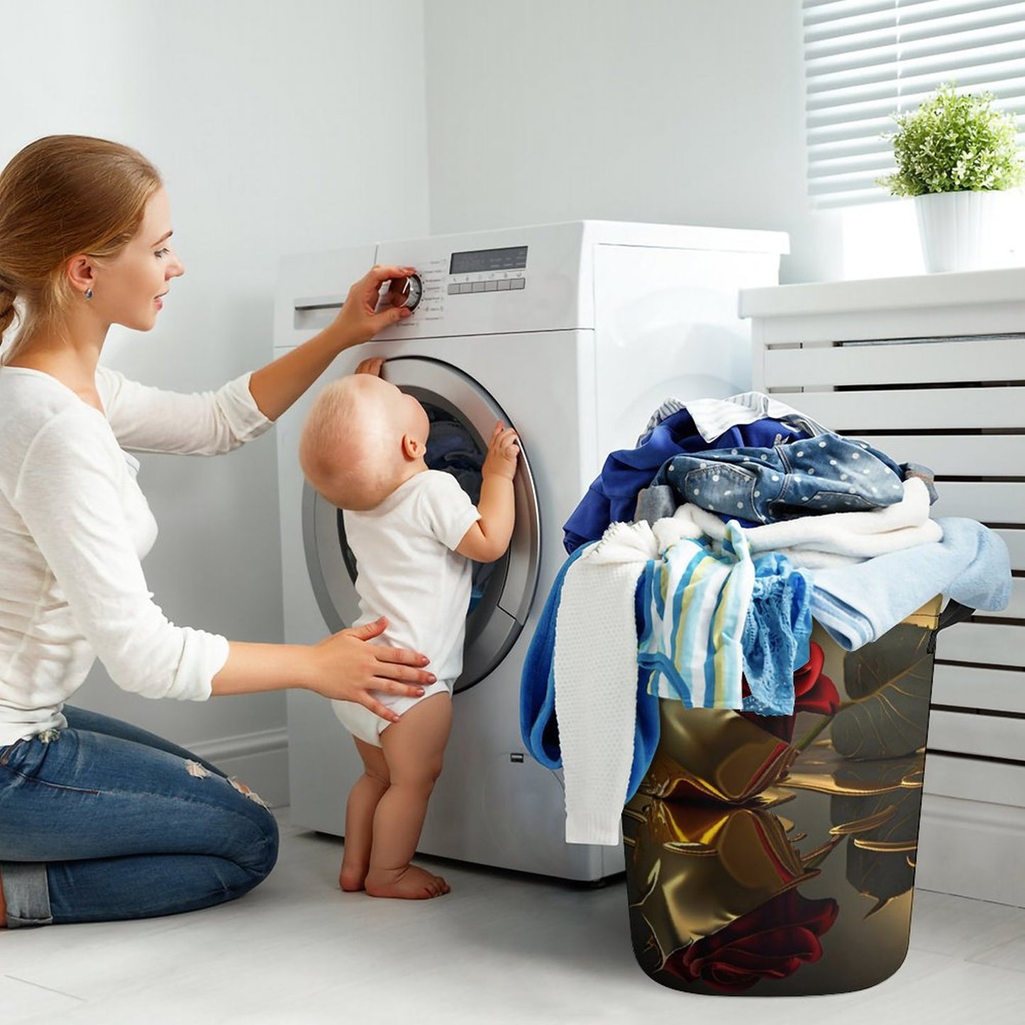 ROSE IN GOLD Collapsible Laundry Basket