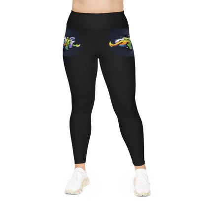 COLORFUL GRAFFITI PLUS SIZE Leggings-*2XL-6XL